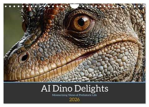 AI Dino Delights Mesmerizing Views of Prehistoric Life (Wall Calendar 2026 DIN A4 landscape), CALVENDO 12 Month Wall Calendar
