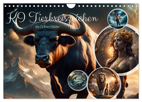 KI Tierkreiszeichen (Wandkalender 2026 DIN A4 quer), CALVENDO Monatskalender
