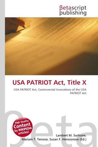 USA PATRIOT Act, Title X