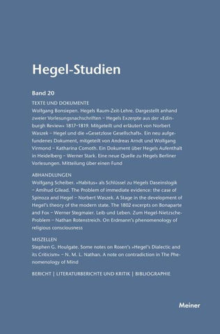 Hegel-Studien Band 20