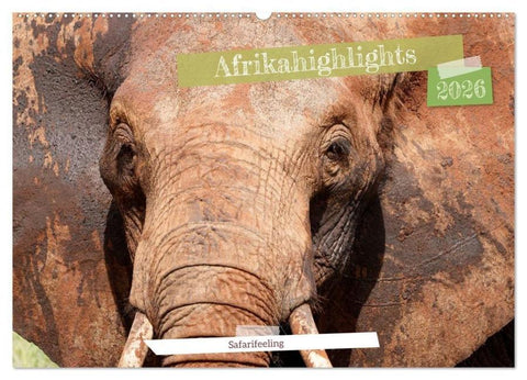 Afrikahighlights - Safarifeeling (Wandkalender 2026 DIN A2 quer), CALVENDO Monatskalender