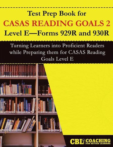 Test Prep Book for CASAS Reading Goals 2  Level E-Forms 929R and 930R