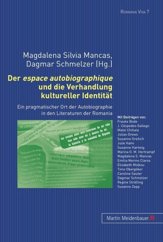 Der "espace autobiographique" und die Verhandlung kultureller Identitaet