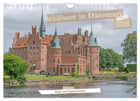 Schlösser in Dänemark (Wandkalender 2026 DIN A4 quer), CALVENDO Monatskalender