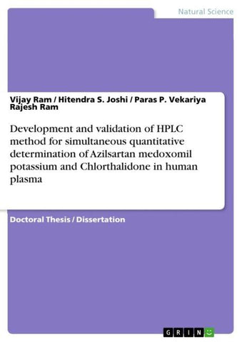 Development and validation of HPLC method for simultaneous quantitative determination of Azilsartan medoxomil potassium and Chlorthalidone in human plasma