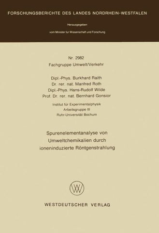 Spurenelementanalyse von Umweltchemikalien durch ioneninduzierte Röntgenstrahlung