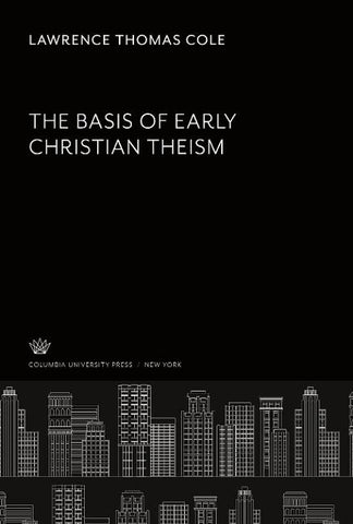 The Basis of Early Christian Theism