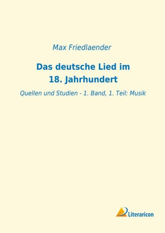Das deutsche Lied im 18. Jahrhundert