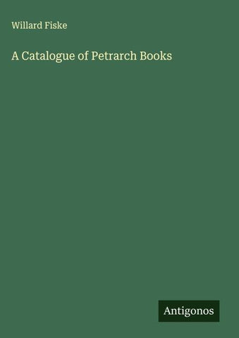 A Catalogue of Petrarch Books
