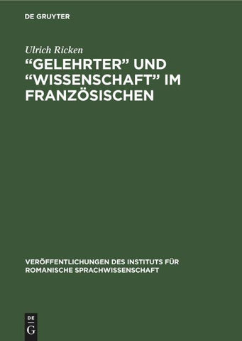 "Gelehrter" und "Wissenschaft" im Französischen