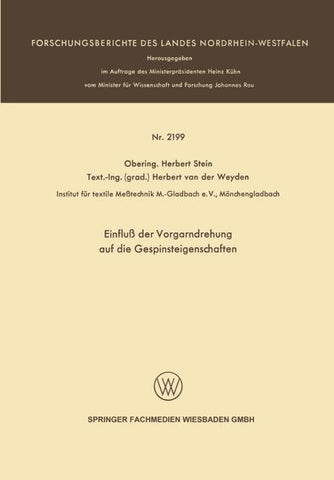 Einfluß der Vorgarndrehung auf die Gespinsteigenschaften
