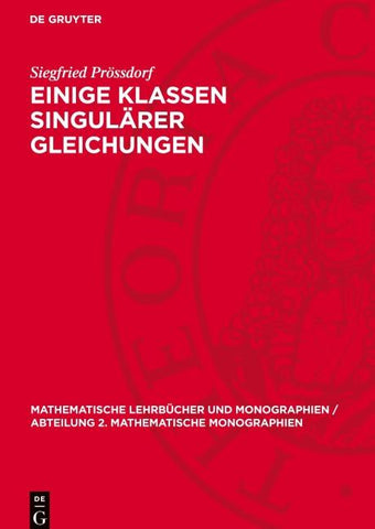 Einige Klassen singulärer Gleichungen