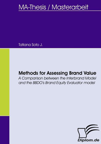 Methods for Assessing Brand Value