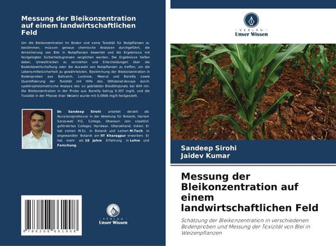 Messung der Bleikonzentration auf einem landwirtschaftlichen Feld