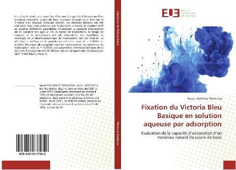 Fixation du Victoria Bleu Basique en solution aqueuse par adsorption