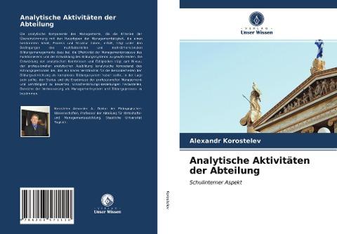 Analytische Aktivitäten der Abteilung