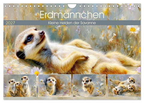 Erdmännchen. Kleine Helden der Savanne (Wandkalender 2027 DIN A4 quer), CALVENDO Monatskalender