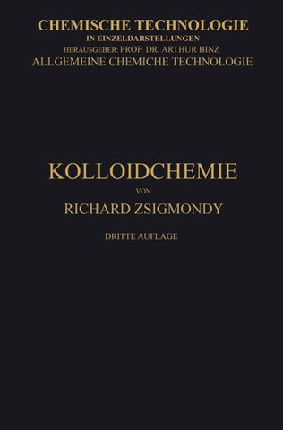 Kolloidchemie Ein Lehrbuch