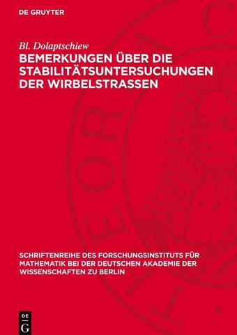 Bemerkungen über die Stabilitätsuntersuchungen der Wirbelstrassen