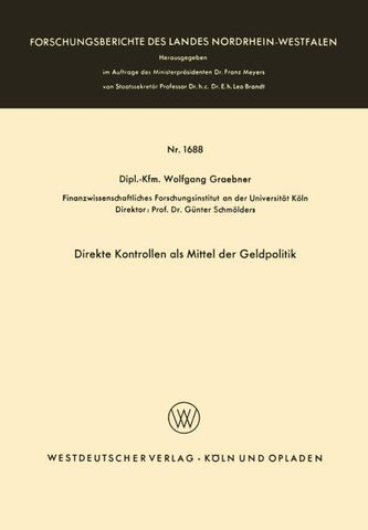 Direkte Kontrollen als Mittel der Geldpolitik