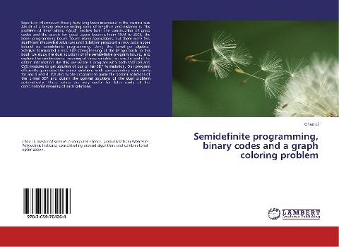 Semidefinite programming, binary codes and a graph coloring problem