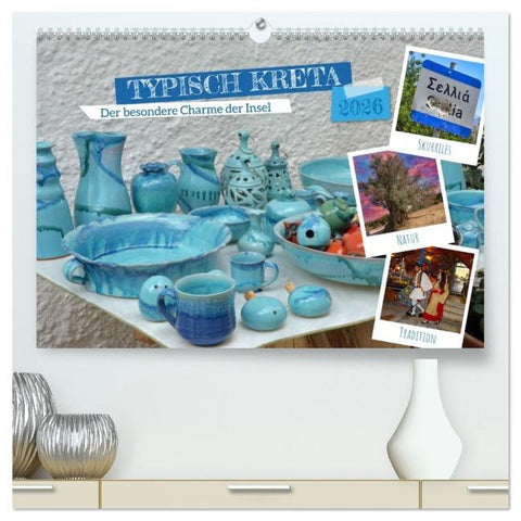 Typisch Kreta (hochwertiger Premium Wandkalender 2026 DIN A2 quer), Kunstdruck in Hochglanz