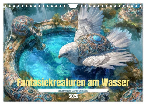Fantasiekreaturen am Wasser - Biomorphe Landschaften (Wandkalender 2026 DIN A4 quer), CALVENDO Monatskalender