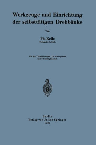 Werkzeuge und Einrichtung der selbsttätigen Drehbänke