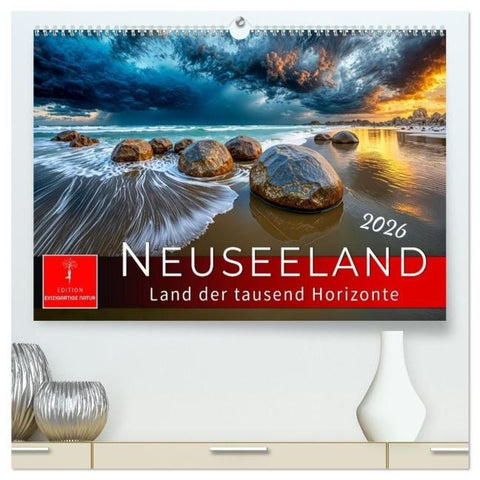 Neuseeland - Land der tausend Horizonte (hochwertiger Premium Wandkalender 2026 DIN A2 quer), Kunstdruck in Hochglanz