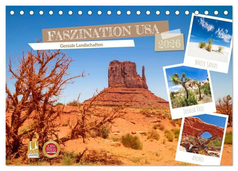 FASZINATION USA Geniale Landschaften (Tischkalender 2026 DIN A5 quer), CALVENDO Monatskalender
