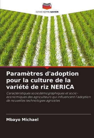 Paramètres d'adoption pour la culture de la variété de riz NERICA