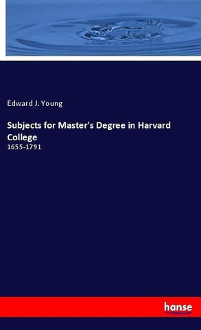 Subjects for Master's Degree in Harvard College