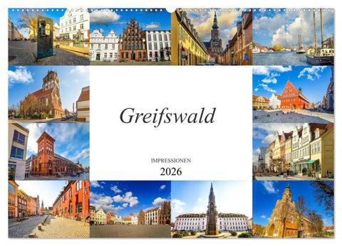 Greifswald Impressionen (Wandkalender 2026 DIN A2 quer), CALVENDO Monatskalender