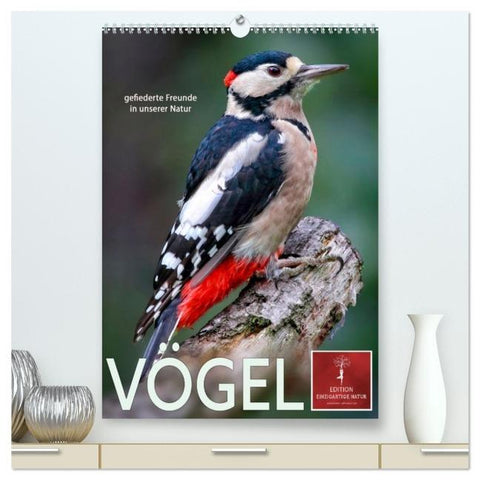 Vögel - gefiederte Freunde in unserer Natur (hochwertiger Premium Wandkalender 2026 DIN A2 hoch), Kunstdruck in Hochglanz