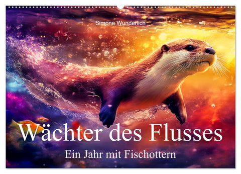 Wächter des Flusses - Ein Jahr mit Fischottern (Wandkalender 2026 DIN A2 quer), CALVENDO Monatskalender