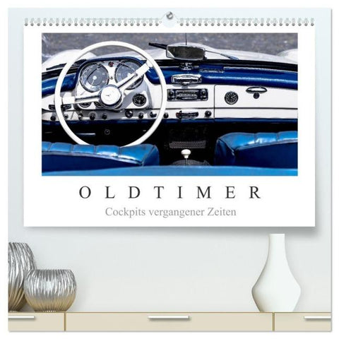 Oldtimer - Cockpits vergangener Zeiten (hochwertiger Premium Wandkalender 2026 DIN A2 quer), Kunstdruck in Hochglanz
