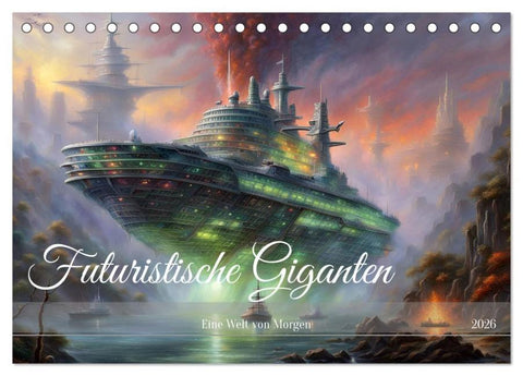 Futuristische Giganten Eine Welt von Morgen (Tischkalender 2026 DIN A5 quer), CALVENDO Monatskalender
