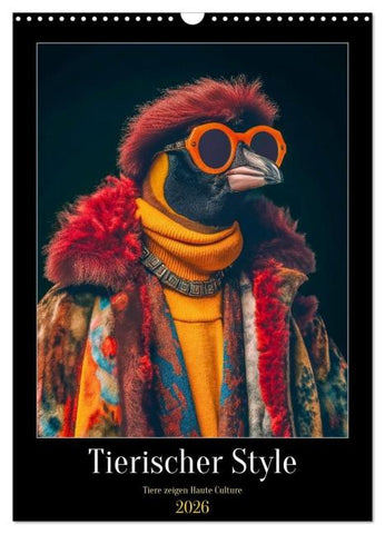 Tierischer Style (Wandkalender 2026 DIN A3 hoch), CALVENDO Monatskalender