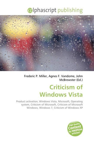 Criticism of Windows Vista