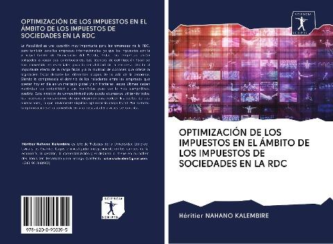 OPTIMIZACIÓN DE LOS IMPUESTOS EN EL ÁMBITO DE LOS IMPUESTOS DE SOCIEDADES EN LA RDC
