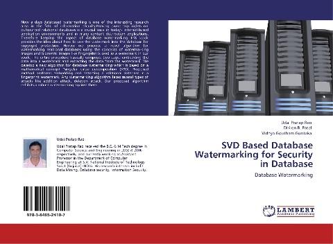 SVD Based Database Watermarking for Security in Database