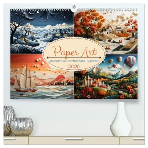 Paper Art (hochwertiger Premium Wandkalender 2026 DIN A2 quer), Kunstdruck in Hochglanz
