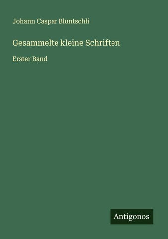 Gesammelte kleine Schriften