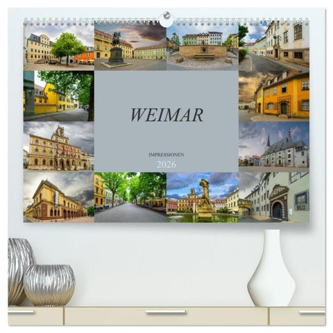Weimar Impressionen (hochwertiger Premium Wandkalender 2026 DIN A2 quer), Kunstdruck in Hochglanz