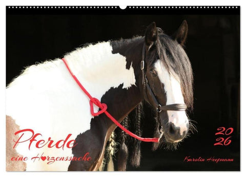 Pferde - eine Herzenssache (Wandkalender 2026 DIN A2 quer), CALVENDO Monatskalender