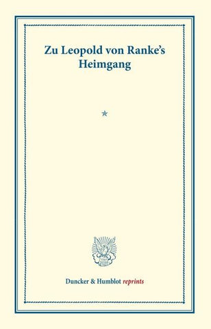 Zu Leopold von Ranke's Heimgang