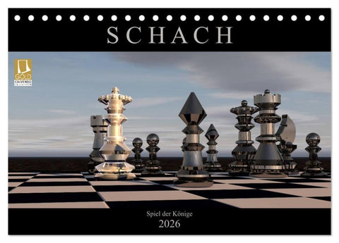 SCHACH - Spiel der Könige (Tischkalender 2026 DIN A5 quer), CALVENDO Monatskalender