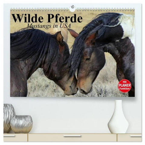 Wilde Pferde. Mustangs in USA (hochwertiger Premium Wandkalender 2026 DIN A2 quer), Kunstdruck in Hochglanz