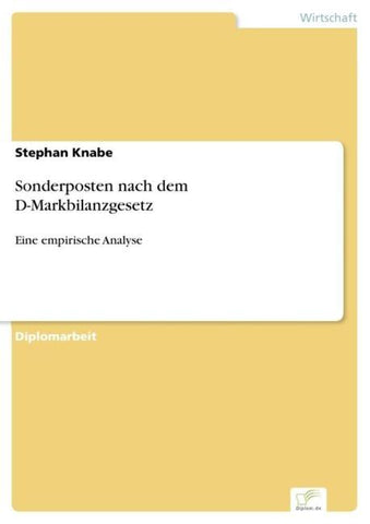 Sonderposten nach dem D-Markbilanzgesetz