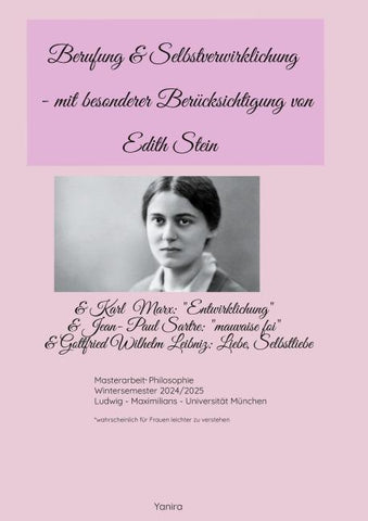 Berufung & Selbstverwirklichung - mit besonderer Berücksichtigung von Edith Stein